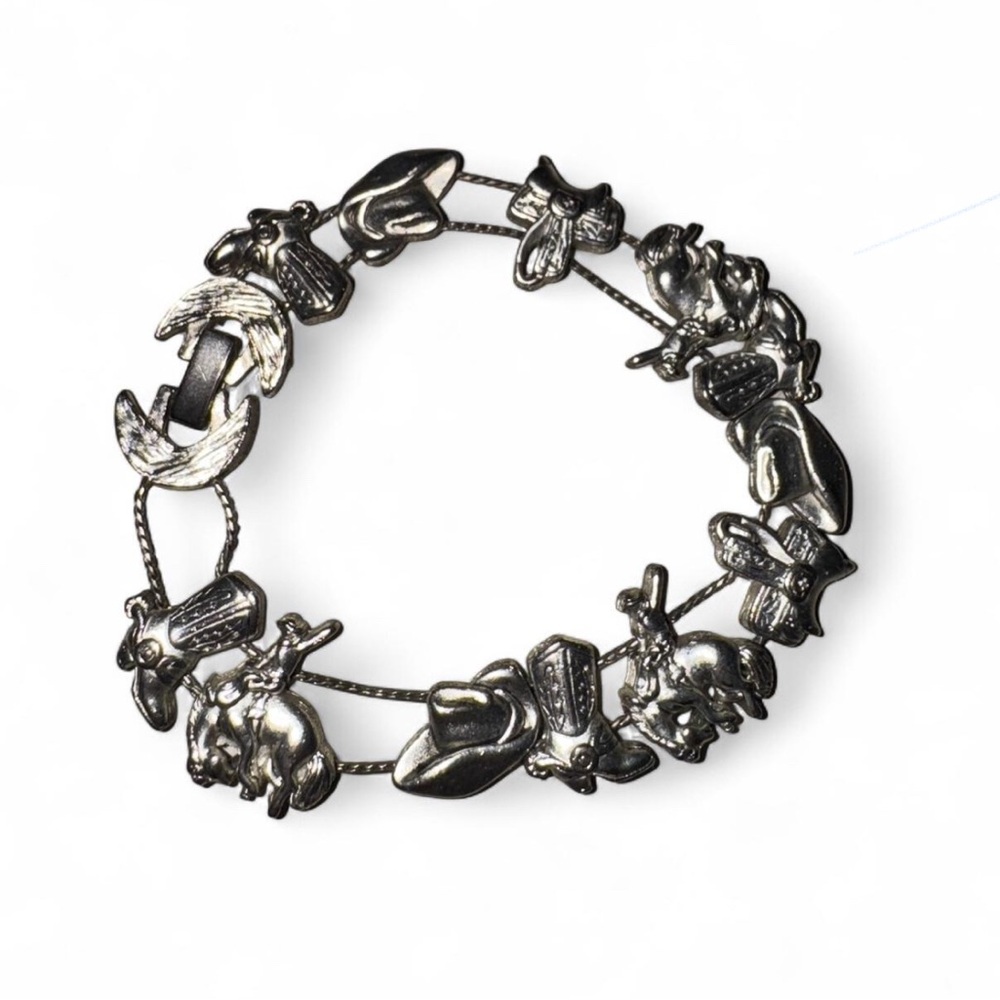 Silver western Charm Bracelet